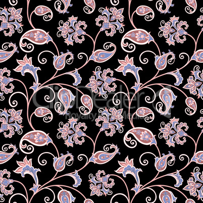 Floral pattern. Flourish oriental ethnic background. Arabic orna