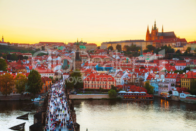 Overview of Prague with St Vitus Cathedral