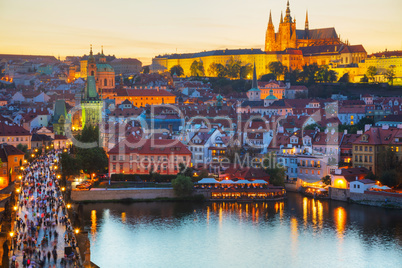 Overview of Prague with St Vitus Cathedral