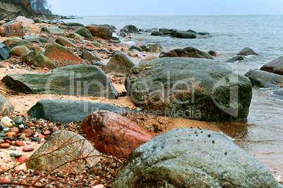 sea wave, storm at sea, waves lapping on the shore