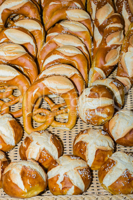pretzels on a display