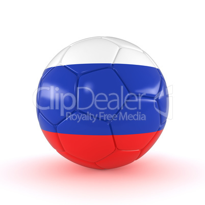 3d render - Russia 2018 - Football with Russia flag