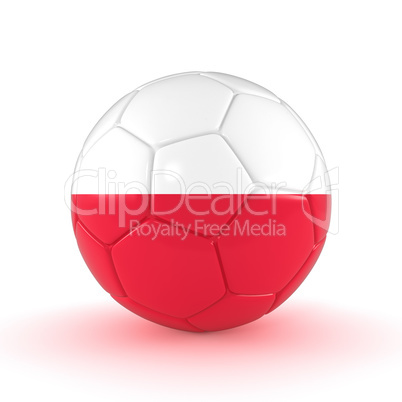 3d render - Russia 2018 - Football with Poland flag