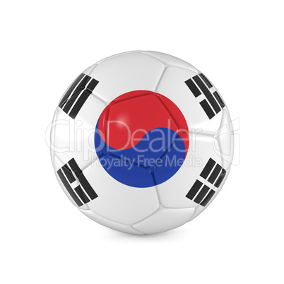 3d render - Russia 2018 - Football with South Korea flag