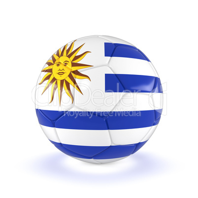 3d render - Russia 2018 - Football with Uruguay flag