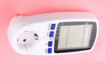 Digital Power Meter on pink background