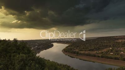 Time-lapse at the river at sunset