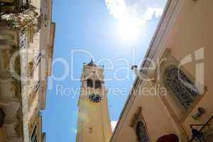 The bell tower of Saint Spyridon Church, Corfu, Greece