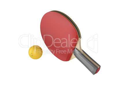 Ping pong racket and ball
