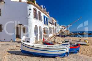 Village Calella de Palafrugell (Costa Brava, Spain) in wintertime