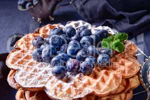 waffles with blueberries