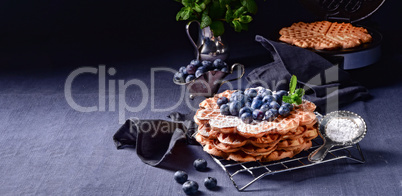 waffles with blueberries