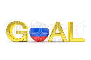 3d render - russia 2018 - soccer - football - ball - goal - gold