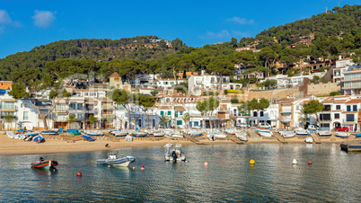 Small resort village Llafranc (Costa Brava, Spain) in wintertime