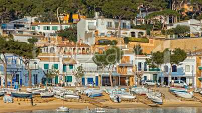 Small resort village Llafranc (Costa Brava, Spain) in wintertime