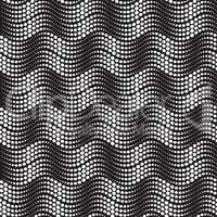 Abstract geometric seamless pattern with wavy dot lines. Ornamenal texture