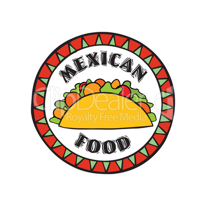 Mexican food icon.  Traditional cuisine of Mexico. Fastfood cafe
