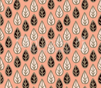 Floral seamless pattern with leaves. Ornamental floral background