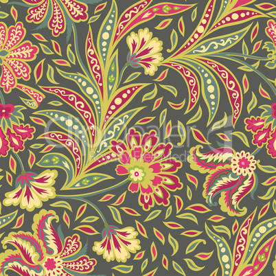 Floral seamless pattern. oriental ethnic background
