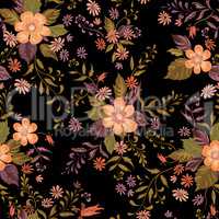 Floral seamless pattern. Abstract ornamental flowers background