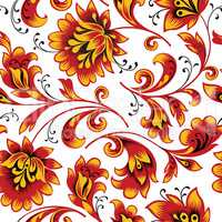 Floral seamless pattern. Flower background. Russian ethnic style