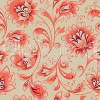 Floral seamless pattern. Flower background Ornamental brocade easten painting