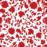 Floral seamless pattern. Flower silhouette Ornamental background