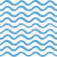 Abstract ocean wave seamless pattern. Wavy line stripe background.