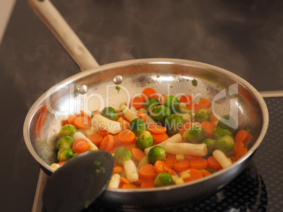 Healthy vegetables in a pan