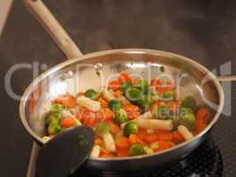 Healthy vegetables in a pan