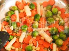 Healthy vegetables in a pan