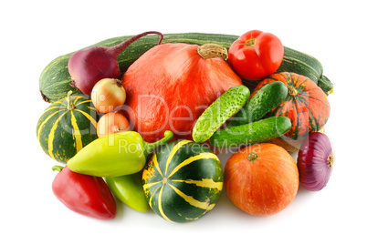 Vegetables isolated on white background.