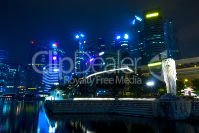 Singapore Downtown at Night