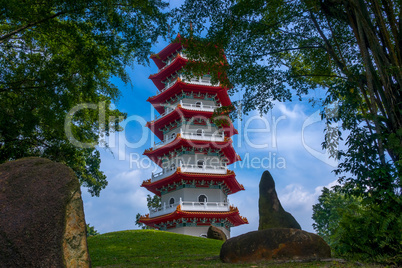 Pagoda in the Park of Singapore
