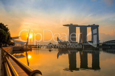 Marina Bay and Sands SkyPark at Morning
