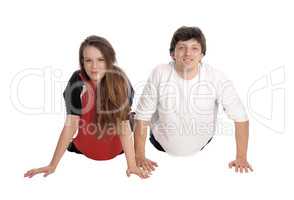 Young couple doing punch-up together