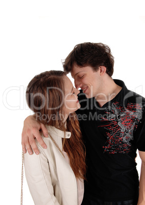 Loving young couple looking at each other