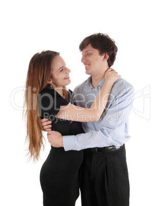 Couple lovingly embracing each other