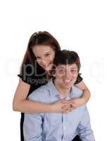 Girl hugging her handsome boyfriend