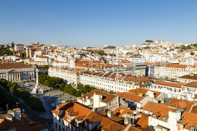 Lissabon mit Rossio, Portugal, Lisbon with Rossio Square, Portugal