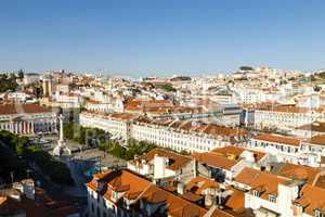 Lissabon mit Rossio, Portugal, Lisbon with Rossio Square, Portugal