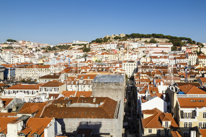 Lissabon mit Burg, Portugal, Lisbon with castle, Portugal