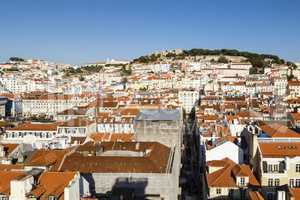 Lissabon mit Burg, Portugal, Lisbon with castle, Portugal