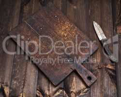 very old empty kitchen cutting board
