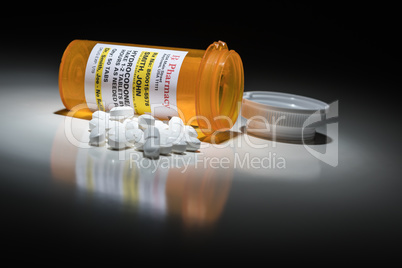 Hydrocodone Pills and Prescription Bottle with Non Proprietary L