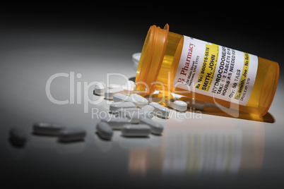 Hydrocodone Pills and Prescription Bottle with Non Proprietary L