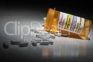 Hydrocodone Pills and Prescription Bottle with Non Proprietary L