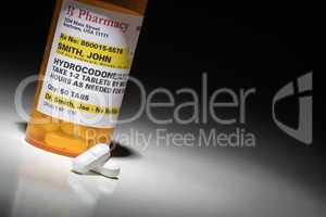 Hydrocodone Pills and Prescription Bottle with Non Proprietary L