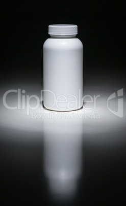 Blank White Bottle Ready For Your Text Under Spot Light.