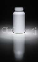 Blank White Bottle Ready For Your Text Under Spot Light.